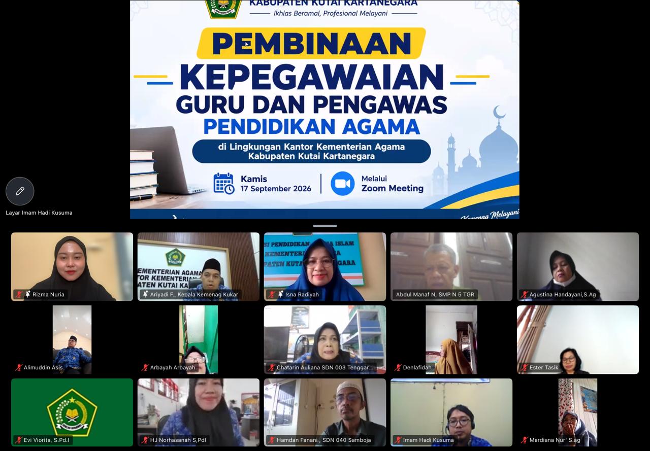 Tertib Presensi Jadi Perhatian Kemenag Kukar dalam Pembinaan Guru Agama